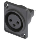 HICON XLR 3-pol honkontakt, panel, nickel