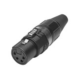HICON XLR 4-pol honkontakt, kabel, guld