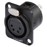 HICON XLR 4-pol honkontakt, panel, guld