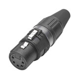 HICON XLR 5-pol honkontakt, kabel, guld