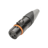HICON XLR MARLIN kabelkontakt 3-pol hona, svart