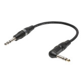 SC-Micro-Stage patch-/insertkabel (2×0,14 mm²), HICON jack 6,3 mm → jack 6,3 mm 90° (vinklad), färdig