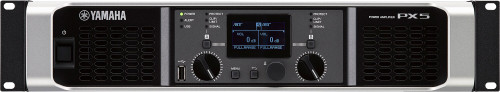 PX5, 2x 800W at 4Ω. PEQ, crossover, filters, delay, and limiter functions.