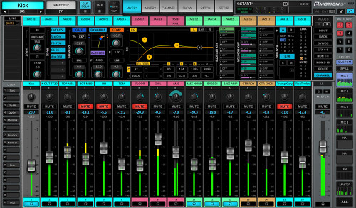 eMotion LV1 Live Mixer – 16 Stereo Channels