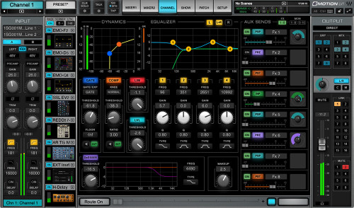 eMotion LV1 Live Mixer – 16 Stereo Channels