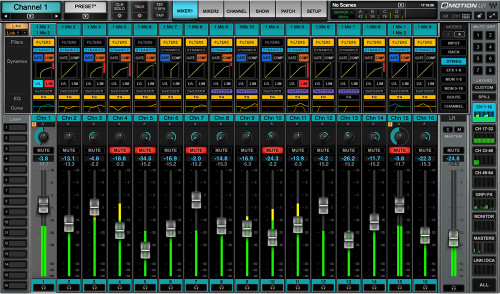 eMotion LV1 Live Mixer – 32 Stereo Channels