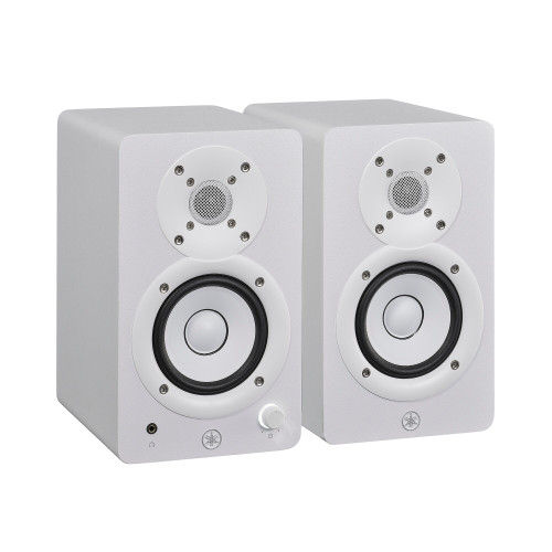 HS3W, 2-way powered speakers. 3.5" cone / 0.75" dome. Pair. White.