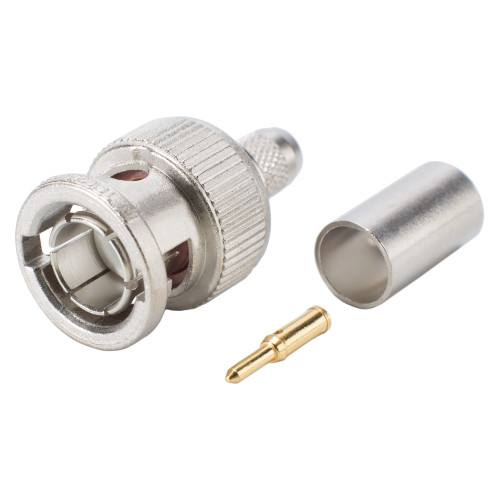 HICON BNC 0.8/3.8 75 Ω crimpkontakt hane, rak