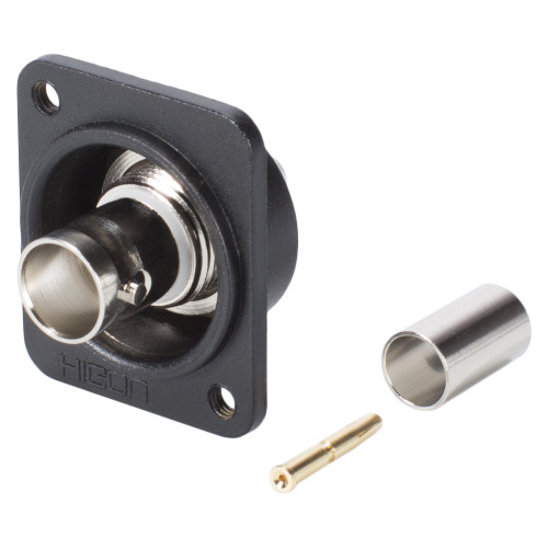 HICON BNC 75 Ω crimpkontakt hona, rak