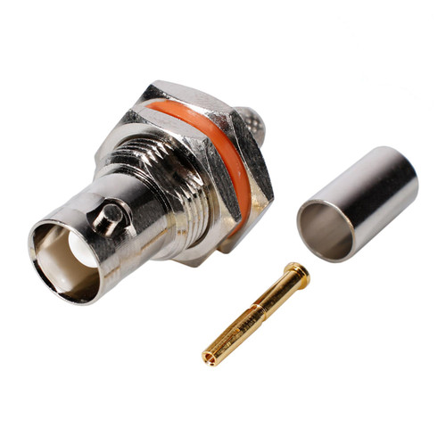 HICON BNC 75 Ω crimpkontakt hona, rak