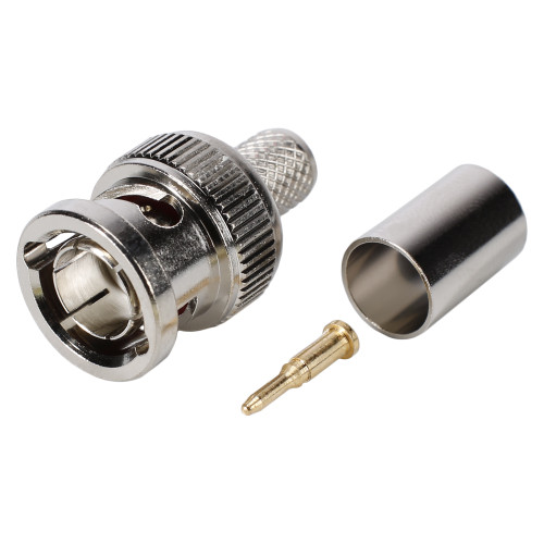 HICON BNC 75 Ω crimpkontakt hane, rak