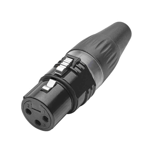 HICON XLR 3-pol honkontakt BASIC, kabel, svart