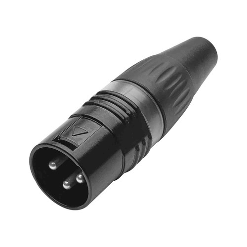 HICON XLR 3-pol hankontakt BASIC, kabel, svart