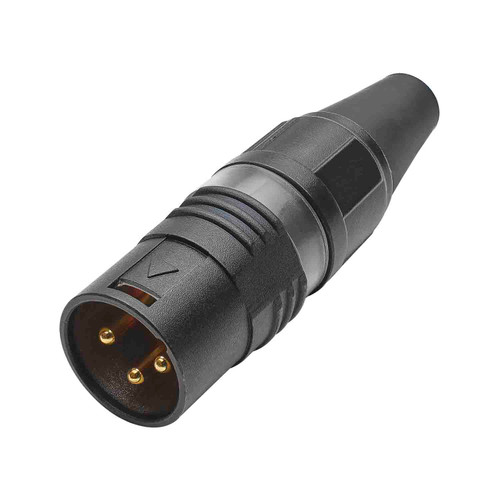 HICON XLR 3-pol hankontakt PRO+, kabel, guld