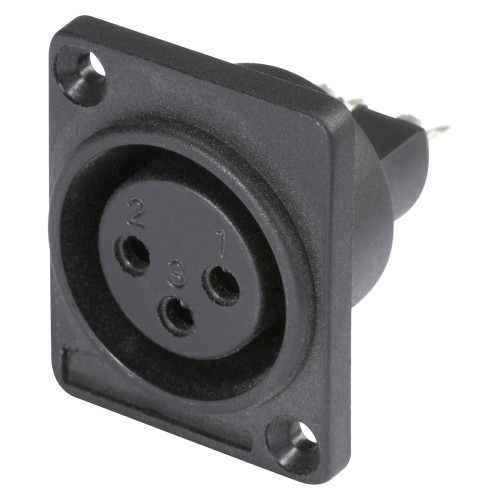 HICON XLR 3-pol honkontakt, panel, nickel
