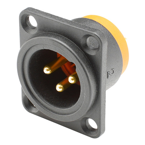HICON XLR 3-pol hankontakt, panel, svart