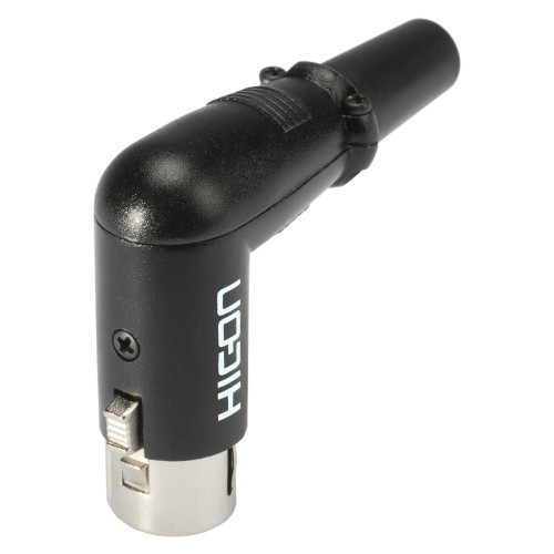 HICON XLR 3-pol honkontakt, panel, svart