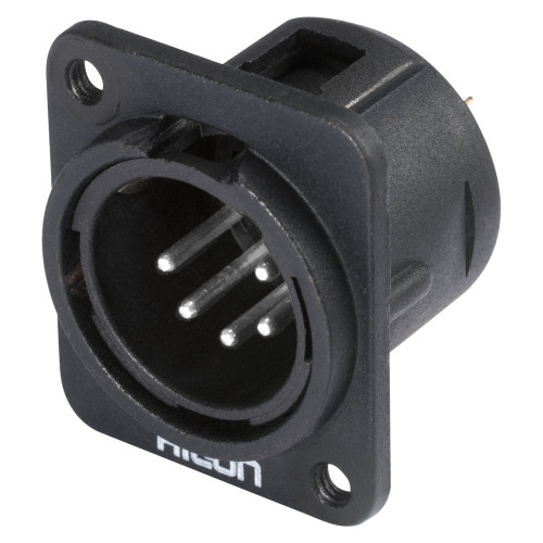 HICON XLR 5-pol hankontakt, panel, nickel