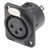 HICON XLR 3-pol honkontakt, panel, guld
