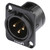 HICON XLR 3-pol hankontakt, panel, guld