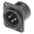 HICON XLR 3-pol hankontakt, panel, guld