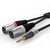 HICON BASIC adapterkabel, mini-jack 3,5 mm stereo → 2× XLR 3-pol hane, färdig