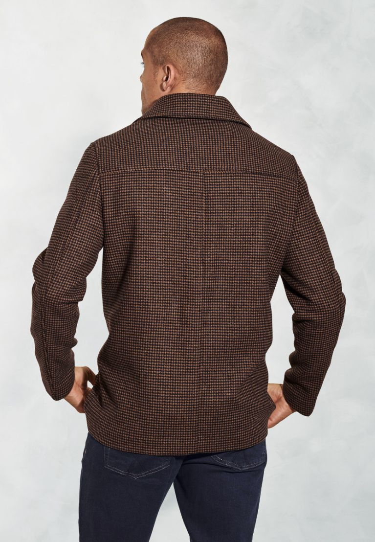Brook Taverner - Roger Copper Puppytooth Wool Blend Jacket