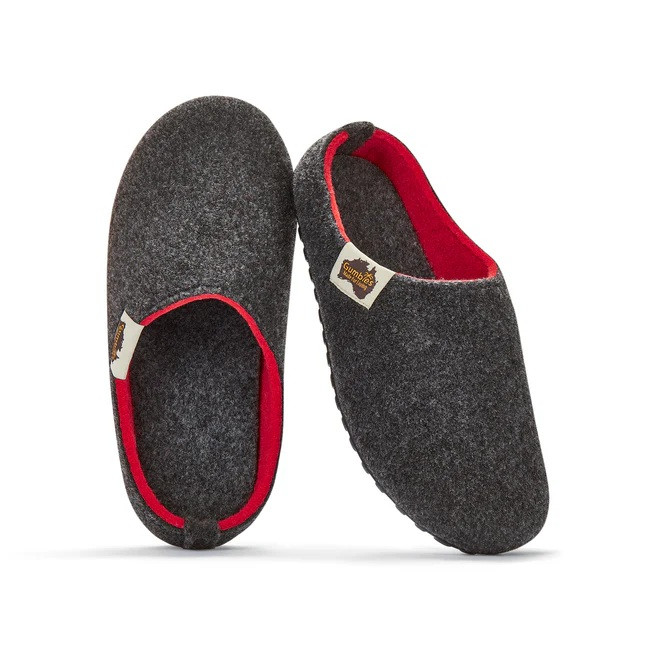 Gumbies Charcoal Red Slippers Graham McGrath