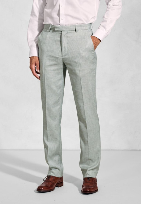 Brook Taverner - Tailored Fit Hardy Green Textured Occasion Suit Trouser