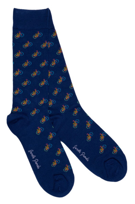 Swole Panda Blue Bicycle Bamboo Sock