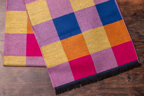 Swole Panda - Bright Multi Coloured Check Bamboo Scarf