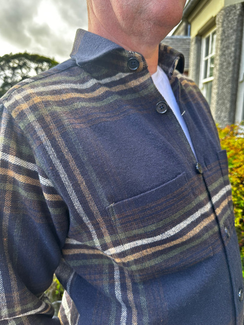 Douglas & Grahame - Navy Check Overshirt Douglas & Grahame - Navy Check Overshirt