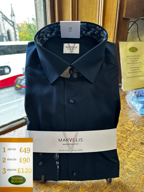 Marvelis - Navy Shirt with Trim Detail Marvelis - Navy Shirt with Trim Detail