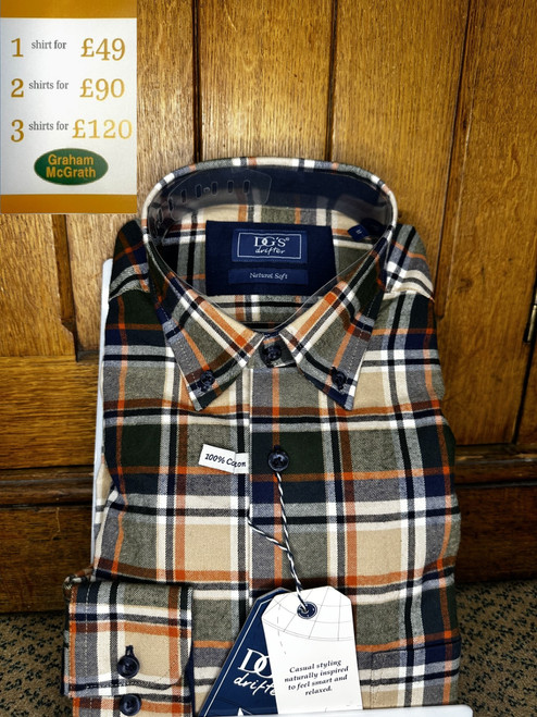 Douglas & Grahame -   Green & Orange Check Douglas & Grahame -   Green & Orange Check