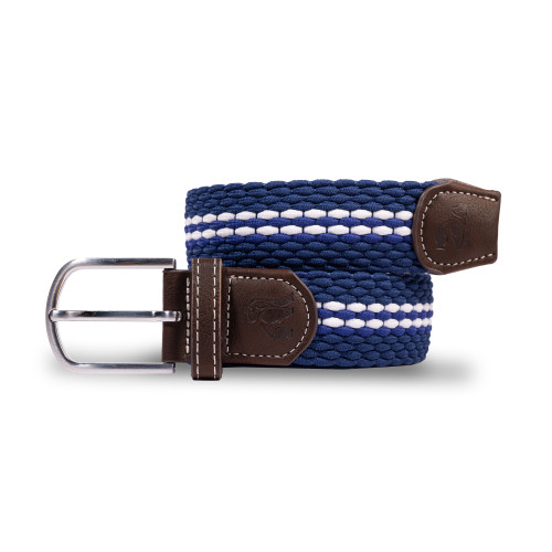 Swole Panda- Woven Belt - White Fine Stripe