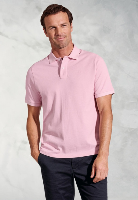 Brook Taverner - Firth Pink Pure Cotton Pique Polo Shirt