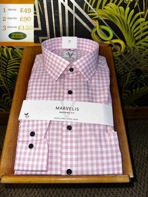 Marvelis - Pink Gingham Check Shirt