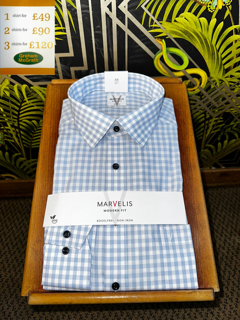 Marvelis - Blue Gingham Check Shirt