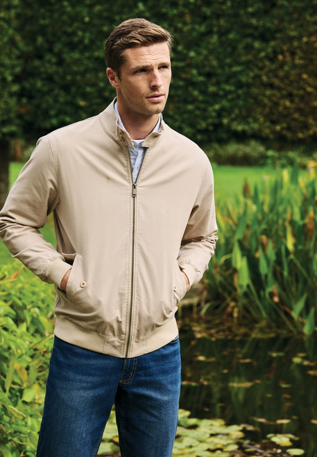 Brook Taverner - Hartforth Sand Cotton Blend Harrington Jacket