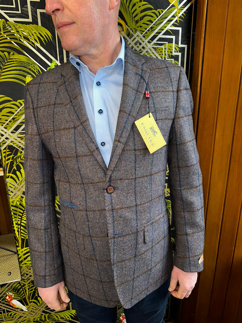 Gurteen - Oakham Jacket - Brown Blue Check Jacket