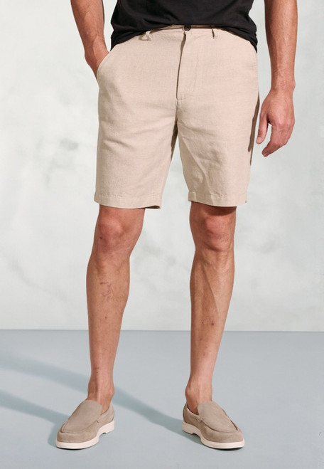 Brook Taverner - Caine Natural Linen Cotton Shorts