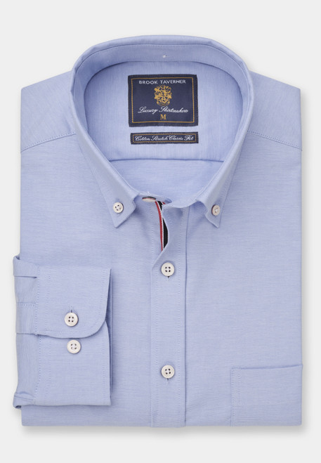 Brook Taverner Blue Oxford Long Sleeve Shirt