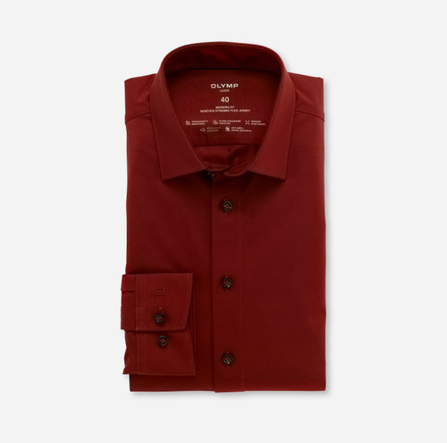 OLYMP Luxor 24/Seven Modern Fit, Business Shirt, New Kent, Brick Red