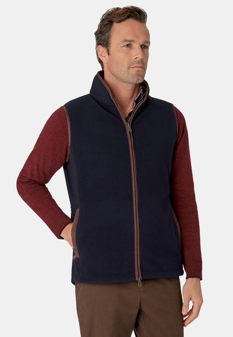 Brook Taverner Cincinatti Navy Fleece Gilet