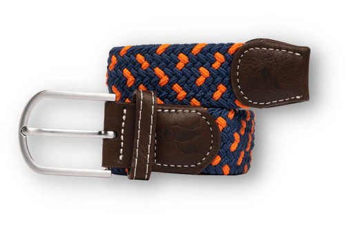 Swole Panda - WOVEN BELT - NAVY / ORANGE SPOT