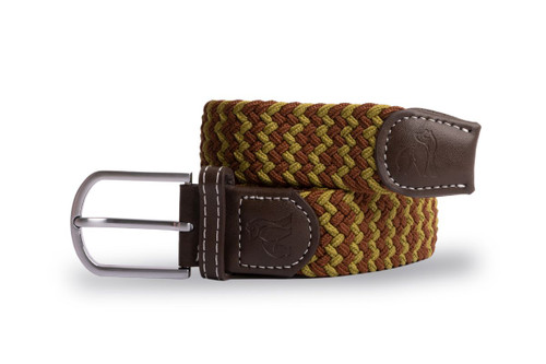 Swole Panda - Woven Belt Khaki Zigzag