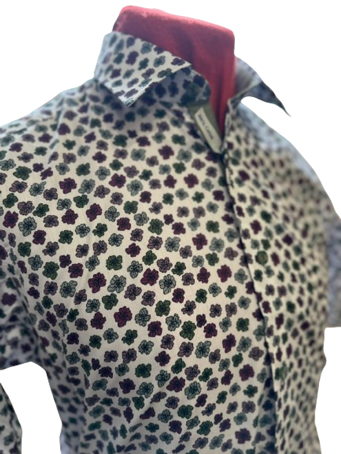 Douglas & Grahame - Pink, Green & Red Floral Short Sleeve Shirt