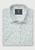 Brook Taverner - Regular Fit Mint Botanical Leaf Print Slub Cotton Short Sleeve Shirt