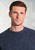 Brook Taverner - Backley Blue Nep Rib Lambswool Crew Neck Jumper