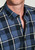 Brook Taverner - Regular Fit Blue Melange Check Cotton Shirt